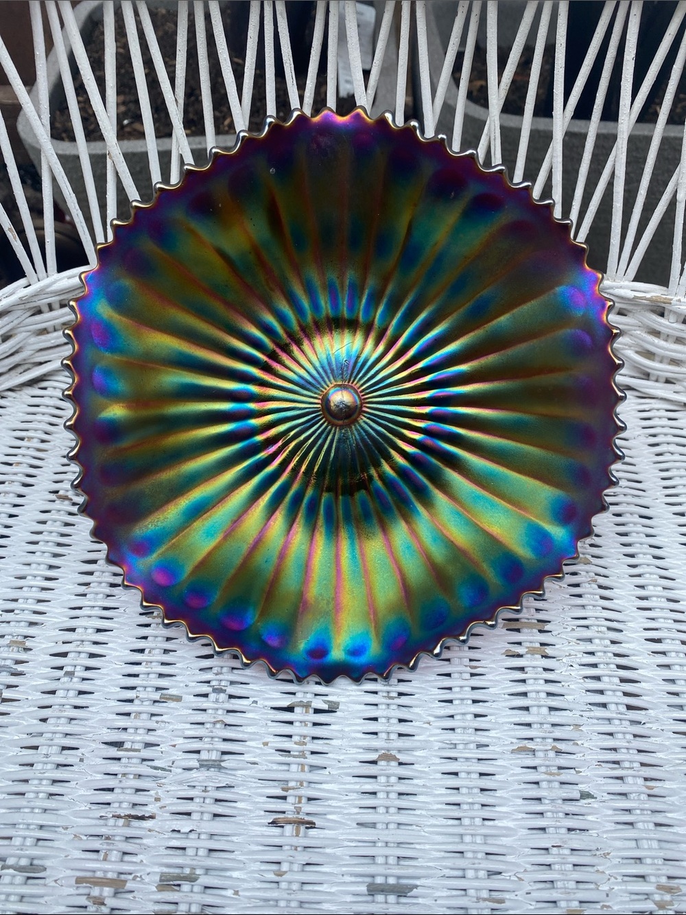 Vintage Iridescent Carnival Glass Bowl